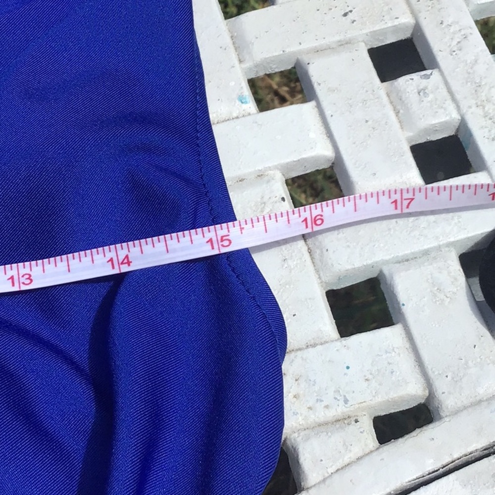 NEW YORK & COMPANY STRETCH BLUE MAXI DRESS WITH BEADED BELT FRONT - Picture 5 of 9